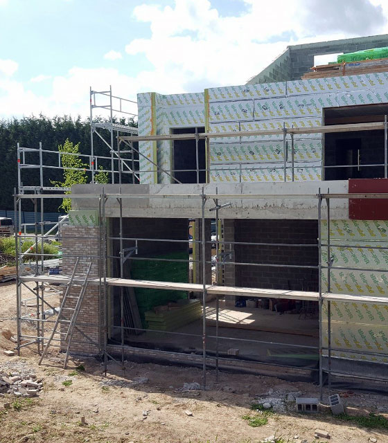 pose d isolant sur une nouvelle construction